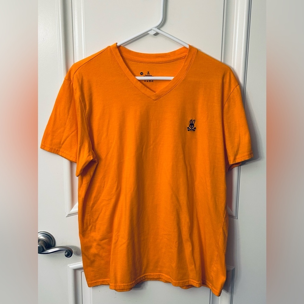 Psycho Bunny Orange V-Neck Tee